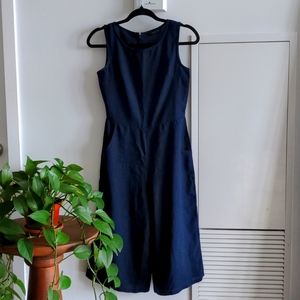 Cropped navy blue jumpsuit